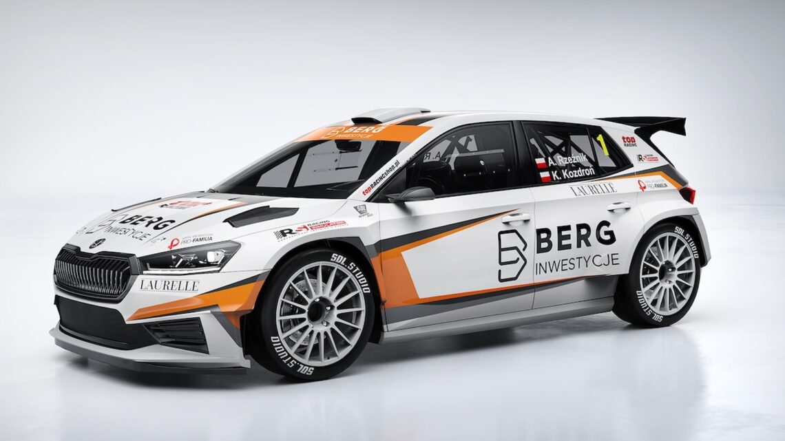 Adrian Rzeźnik i Kamil Kozdroń w Skodzie Fabia Rally2